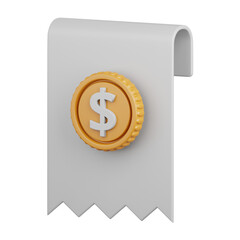 3d rendering invoice isolated useful for ecommerce, business, retail, store, online, delivery and marketplace design element