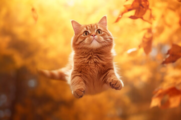 cat in the autumn