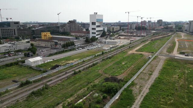 Europe, Italy, Milan 23 - Area where the Milano Cortina 2026 Olympic Village will be built in Scalo Porta Romana - Prada Tower Foundation and gold palace