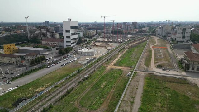 Europe, Italy, Milan 23 - Area where the Milano Cortina 2026 Olympic Village will be built in Scalo Porta Romana - Prada Tower Foundation and gold palace