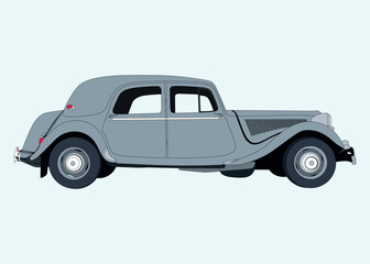 Vector illustration of a vintage classic car.
