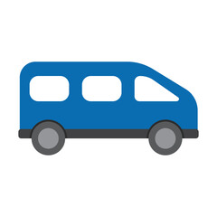 flat van illustration on white background