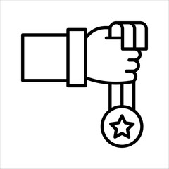Modern medal line icon. Premium pictogram, high quality symbol, Vector illustration isolated on a white background.