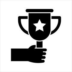 Trophy icon vector. champions cup icon, vector illustration on white background