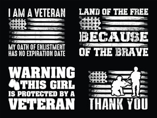 Veteran US Flag T shirt Design Bundle, Vector Veteran Day T shirt  design, Army, Military shirt  typography T shirt design Collection