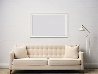 Blank Wall mockup in Farmhouse Living Room, Mockups Design 3D, HD