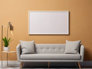 Canvas Mockup In Contemporary Interior Background, Mockups Design 3D, HD