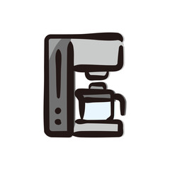 Coffee machine - Coffee icon/illustration (Hand-drawn line, colored version)