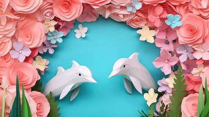 Paper Art and Origami Animal in the wild created with Generative AI Technology