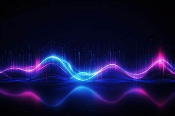 Fototapeta premium abstract futuristic background with pink blue glowing neon moving high speed wave lines and bokeh lights. Data transfer concept Fantastic wallpaper