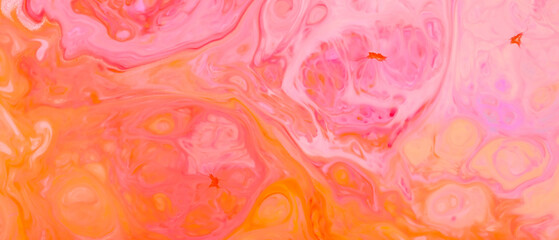 Abstract colorful background. Fluid art background with pink and orange colors