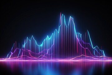 Fototapeta premium abstract futuristic background with pink blue glowing neon moving high speed wave lines and bokeh lights. Data transfer concept Fantastic wallpaper