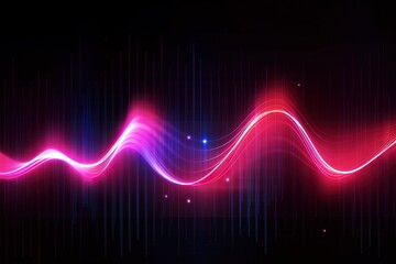 Naklejka premium abstract futuristic background with pink blue glowing neon moving high speed wave lines and bokeh lights. Data transfer concept Fantastic wallpaper