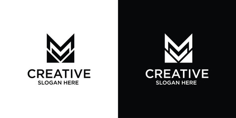 letter m vector logo abstract template
