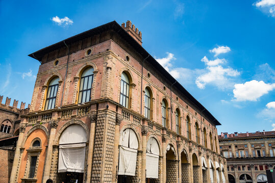View of the Podesta palace in the Italian city Bologna.