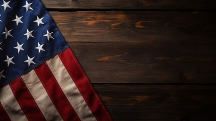 American flag background with empty space for text