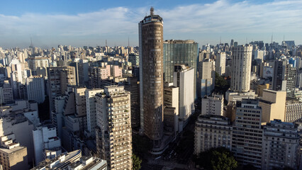 aerial view Praça da República, originally known as Largo dos Curros, is one of the most traditional places in the city of São Paulo.