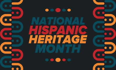 Fototapeta premium National Hispanic Heritage Month in September and October. Hispanic and Latino Americans culture. Celebrate annual in United States. Poster, card, banner and background. Vector illustration