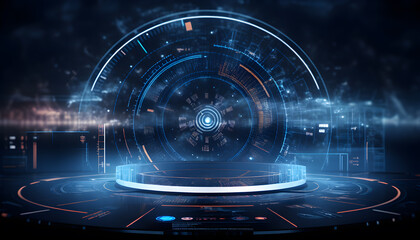 Obraz premium abstract technology ui futuristic concept. generative ai