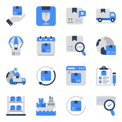Pack of Cargo Flat Icons 