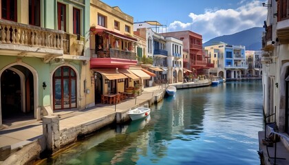 Fototapeta na wymiar Agios Nikolaos on Crete Island in Greece Generative AI