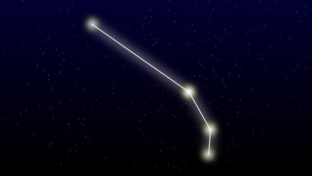 aries star animated zodiac star aries on black night sky.