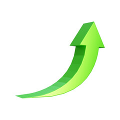 business growth up down sign ui icon 3d