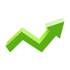 business growth up sign ui icon 3d