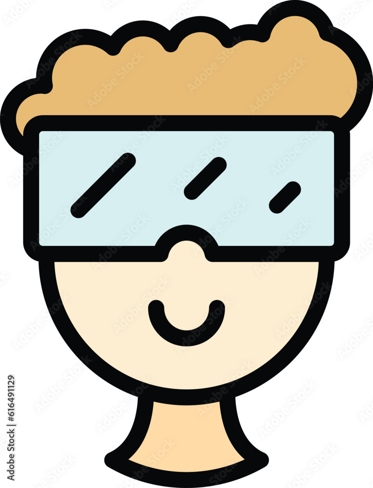 Poster viewing virtual reality icon. outline viewing virtual reality vector icon for web design isolated on