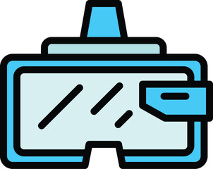 Digital vr goggles icon. Outline Digital vr goggles vector icon for web design isolated on white background color flat