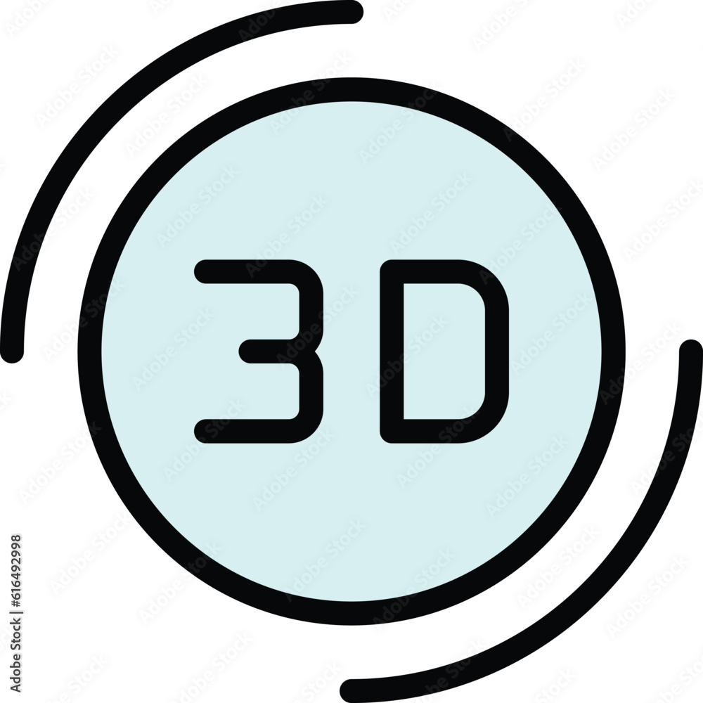 Poster 3d visualization icon. outline 3d visualization vector icon for web design isolated on white backgro