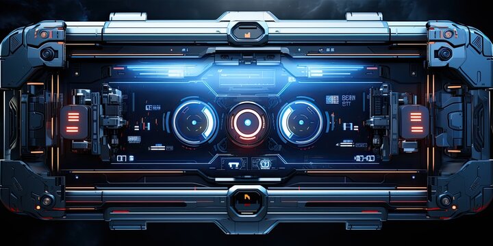 Futuristic HUD screen data hologram. Generative AI