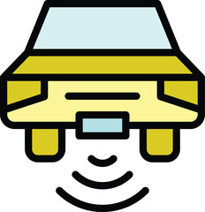 Autonomous auto icon. Outline Autonomous auto vector icon for web design isolated on white background color flat