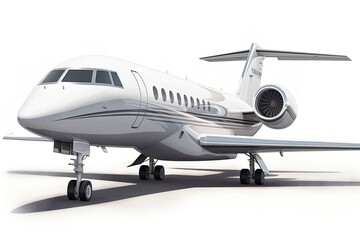 private jet isolated on white background. generated by AI.