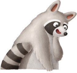Fototapeta na wymiar Raccoon cartoon character illustration