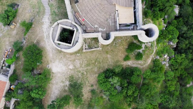 Aerial view of Drivenik fortress in Croatia
