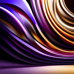 Fototapeta premium Beautiful purple and golden gradient abstract background for wallpaper. Generative Ai.