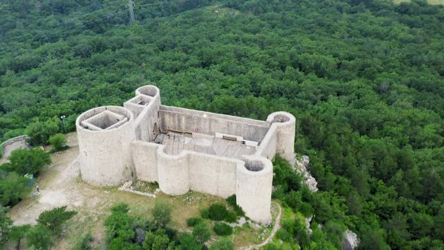 Aerial view of Drivenik fortress in Croatia
