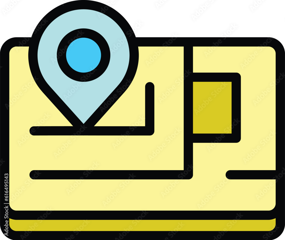 Poster automated map car icon. outline automated map car vector icon for web design isolated on white backg