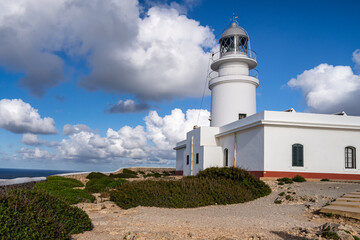 Fototapeta na wymiar Landscape of Cavallerie Lighthouse. Menorca, Spain