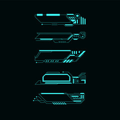Futuristic abstract frame modern hud design digital game interface.
