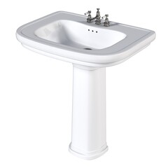 Washbasin isolated on white background, sink, 3D illustration, cg render