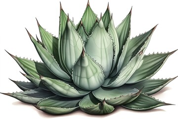 agave isolated on white background. Generated by AI