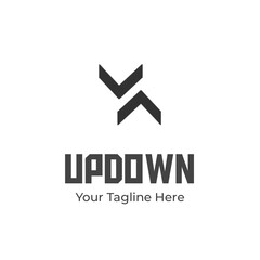 up down logo, business logo design, modern brand logo