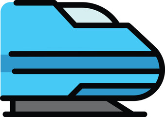 High speed express train icon. Outline High speed express train vector icon for web design isolated on white background color flat