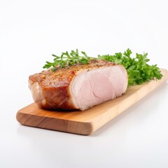 Pork tenderloin meat isolated on white background. Generative AI