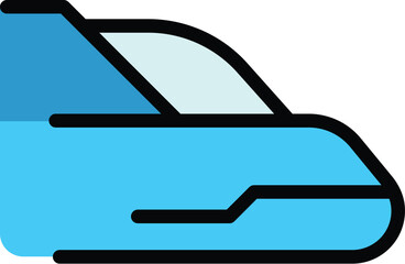 Transit fast train icon. Outline Transit fast train vector icon for web design isolated on white background color flat