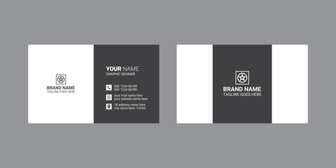 Simple clean business card design for corporate business, professional and modern visiting card design.Personal use .Black and white color.
