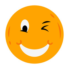 Winky Head outline vector icon design, Housekeeping symbol, Office caretaker sign, porter or cleanser equipment stock illustration, winking smiley face concept