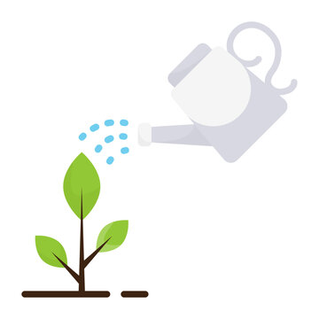Irrigation vector icon design, Housekeeping symbol, Office caretaker sign, porter or cleanser equipment stock illustration, Giving water to Plant concept